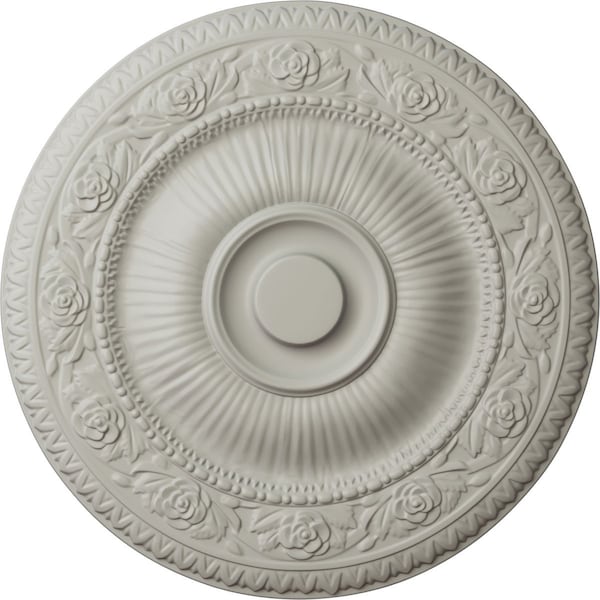 Ekena Millwork Neuveau Ceiling Medallion (Fits Canopies up to 6 3/8"), Hand-Painted Pot of Cream, 24 1/4"OD x 2"P CM24NAPCF - main